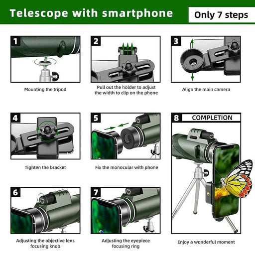 12X50 Monocular Telescope High Definition Portable Monocular Telescope