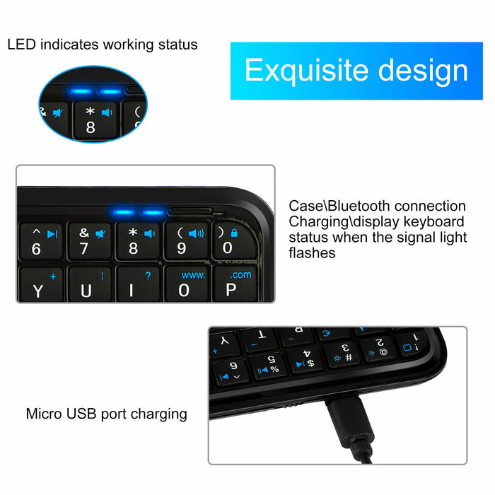 Mini Wireless Bluetooth 3.0 Keyboard LED Keypad USB Charging for PC TV Android XBOX - Smart Living Box