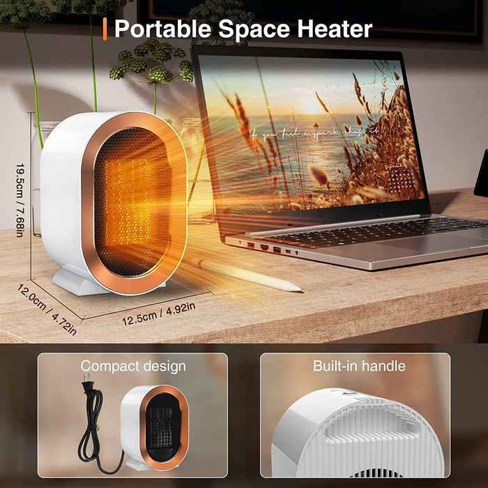Portable Electric Space Heater with Thermostat for Indoor - Smart Living Box