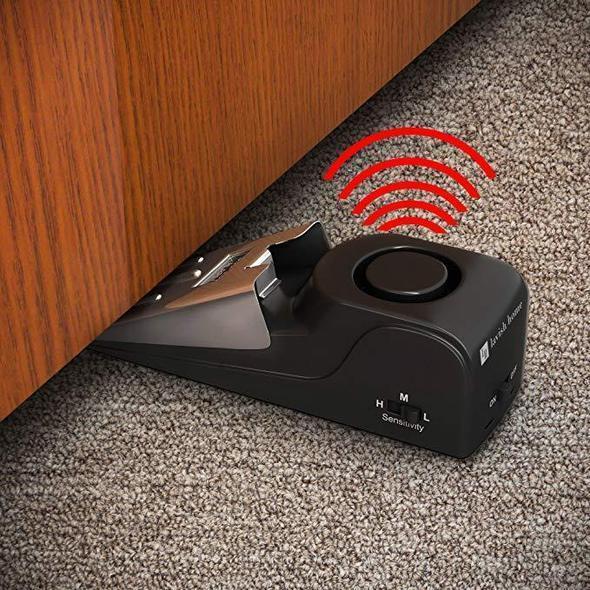 Wireless Vibration Triggered Alert Security System Door Stop Blocking Alarm - Smart Living Box