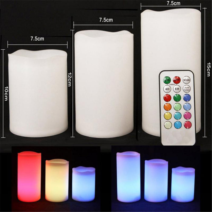 Flameless LED Pillar Wax Candles Flickering Battery Power Tea Lights - Smart Living Box