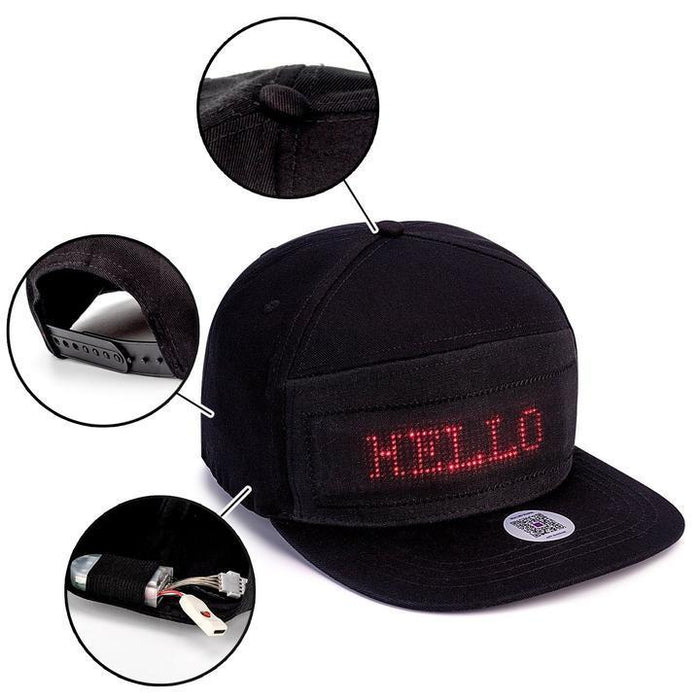 Animated LED Message Custom Hat LED Hiphop Hat Men Snapback Baseball LED Hat - Smart Living Box
