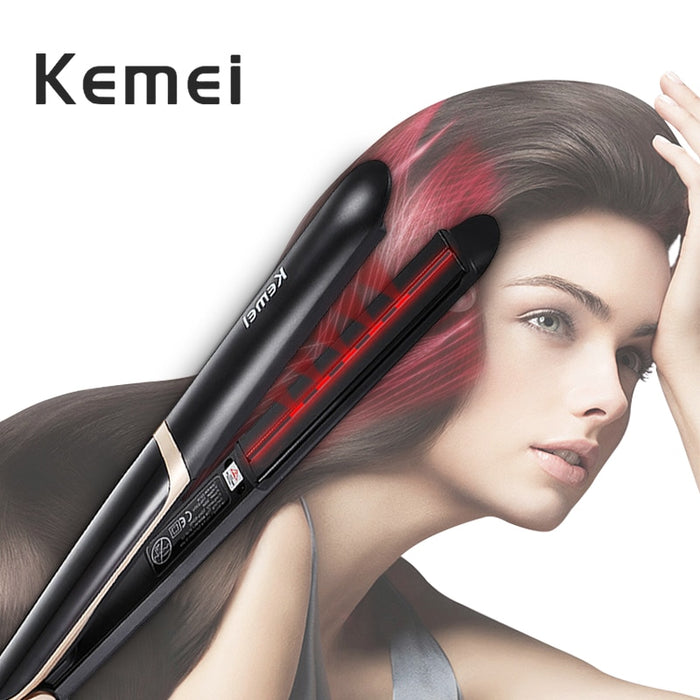 Kemei Ceramic Tourmaline Ionic Flat Iron Hair Straightener - Smart Living Box