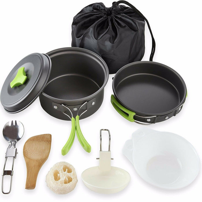 Camping Cookware Mess Kit Backpacking Gear & Hiking Outdoors Bug Out Bag Cooking - Smart Living Box