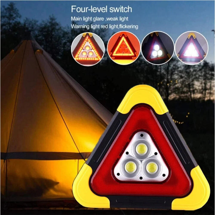 Portable Car Triangle LED Warning Light Tail Rear Red Safety Strobe Stop Flash