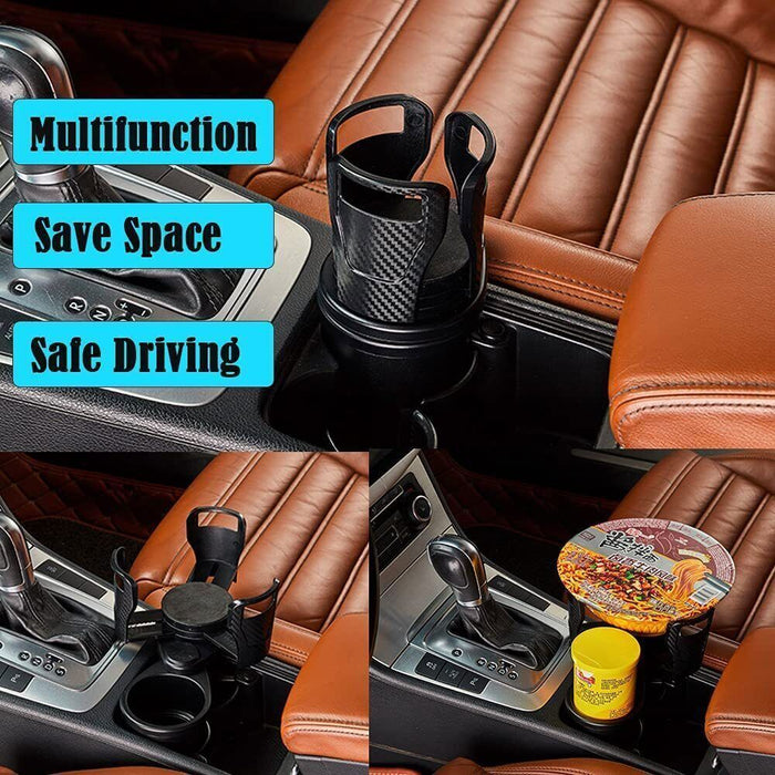 Car Cup Holder Expander Adapter 360°Rotating Adjustable Dual Drink Holders - Smart Living Box