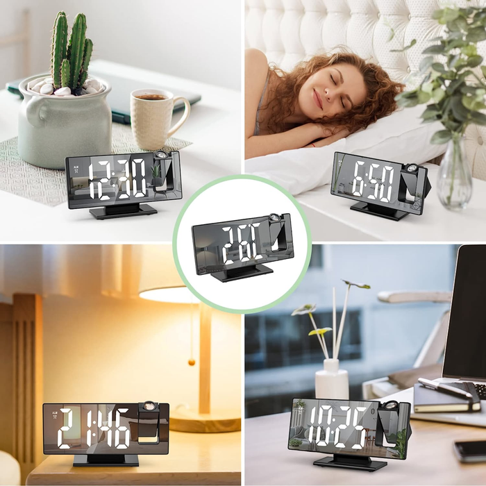 Mirror Projection Alarm Clock Bedroom Ceiling Projection Digital Clock - Smart Living Box