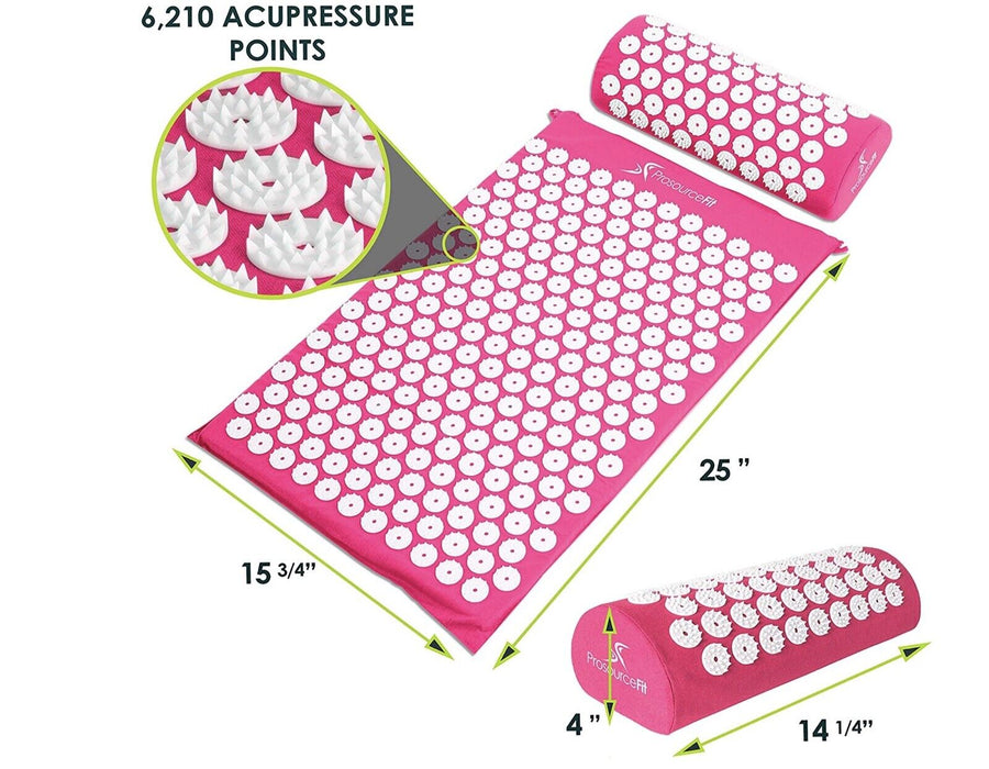 Acupressure Mat and Pillow Set for Back/Neck Pain Relief and Muscle Relaxation - Smart Living Box