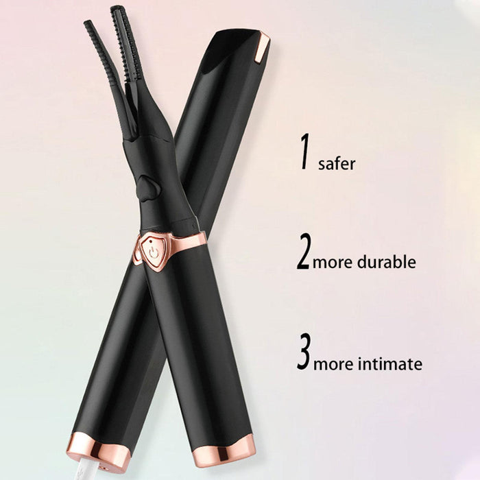 Electric Heated Eyelash Curler Makeup Curling Tool Long Lasting USB-Rechargeable